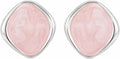 Pendientes Mujer de Latón Chapado en Oro 18K con Poste de Plata S925, Pendientes Hipoalergénicos Ligeros, Diseño Marmoleado Rosa, Pendientes Elegantes para Diario, Fiesta y Regalo