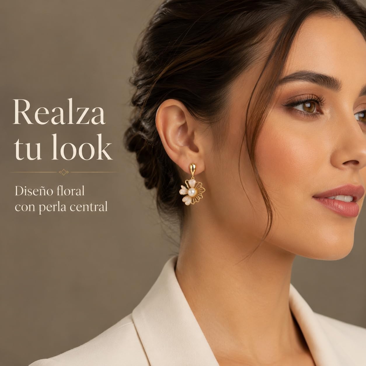 Pendientes de Flor Rosa para Mujer Oro 18K Perla Plata S925 | Largos Chapados en Oro 18K, Hipoalergénicos, Fiesta, Boda y Regalo