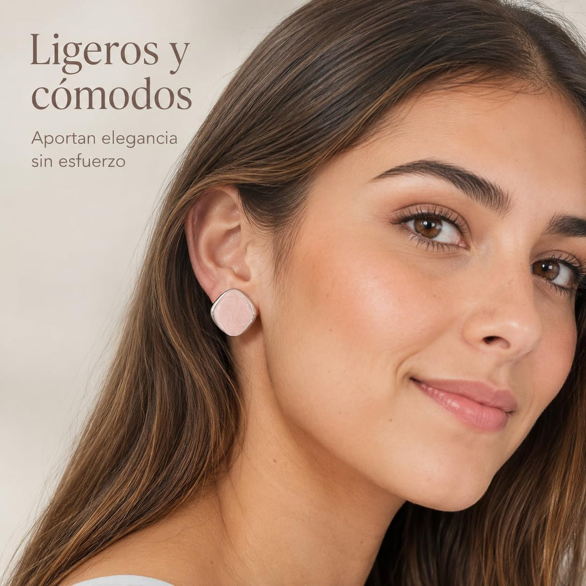 Pendientes Mujer de Latón Chapado en Oro 18K con Poste de Plata S925, Pendientes Hipoalergénicos Ligeros, Diseño Marmoleado Rosa, Pendientes Elegantes para Diario, Fiesta y Regalo
