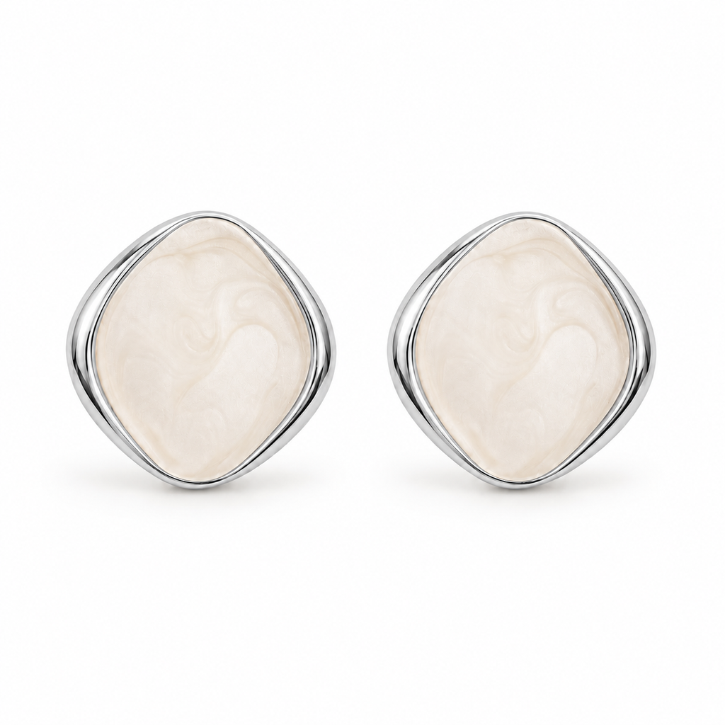 Pendientes Mujer de Latón Chapado en Oro 18K con Poste de Plata S925, Pendientes Hipoalergénicos Ligeros, Diseño Marmoleado Azul, Pendientes Elegantes para Diario, Fiesta y Regalo