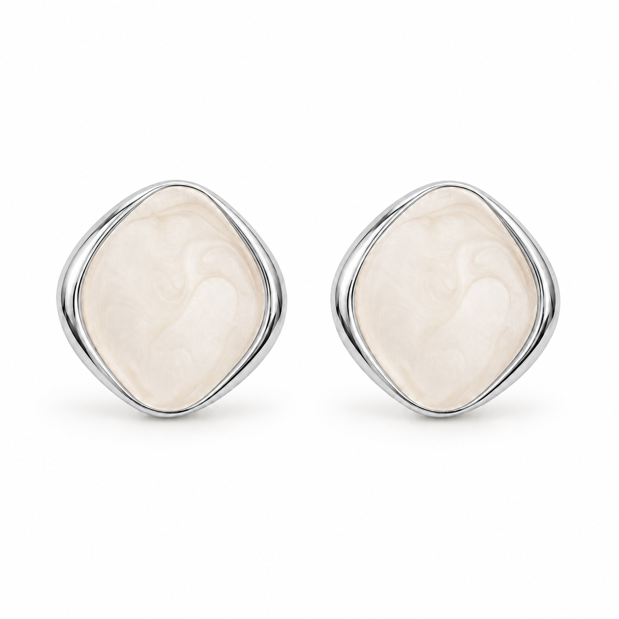 Pendientes Mujer de Latón Chapado en Oro 18K con Poste de Plata S925, Pendientes Hipoalergénicos Ligeros, Diseño Marmoleado Azul, Pendientes Elegantes para Diario, Fiesta y Regalo