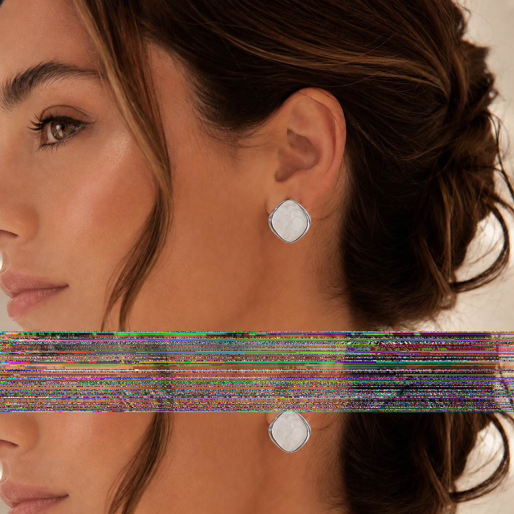 Pendientes Mujer de Latón Chapado en Oro 18K con Poste de Plata S925, Pendientes Hipoalergénicos Ligeros, Diseño Marmoleado Azul, Pendientes Elegantes para Diario, Fiesta y Regalo